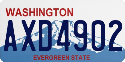 WA license plate AXD4902
