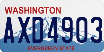WA license plate AXD4903