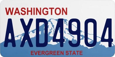 WA license plate AXD4904