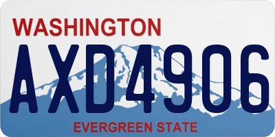 WA license plate AXD4906