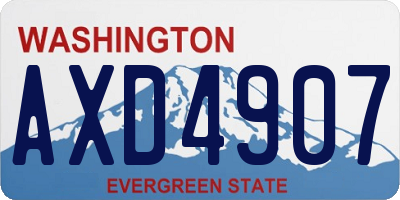 WA license plate AXD4907