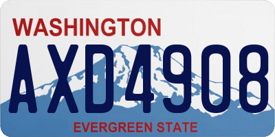 WA license plate AXD4908