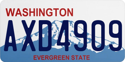 WA license plate AXD4909