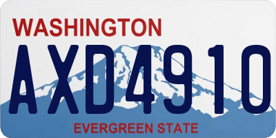 WA license plate AXD4910