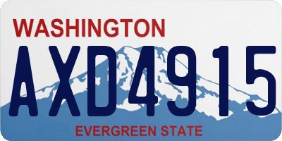 WA license plate AXD4915