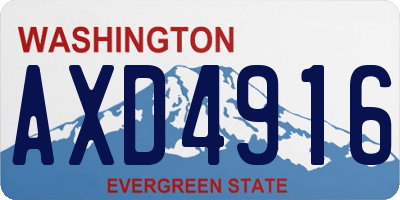 WA license plate AXD4916
