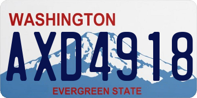 WA license plate AXD4918