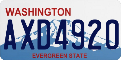 WA license plate AXD4920