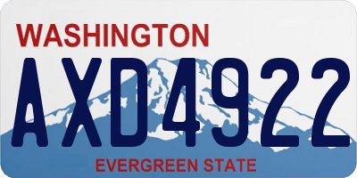 WA license plate AXD4922