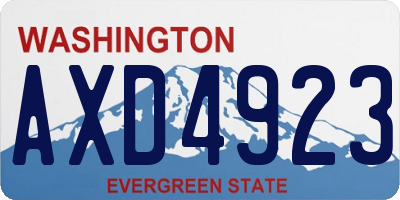 WA license plate AXD4923