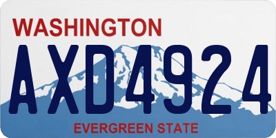 WA license plate AXD4924