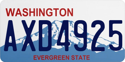 WA license plate AXD4925