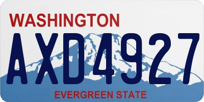 WA license plate AXD4927