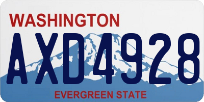 WA license plate AXD4928