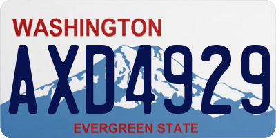 WA license plate AXD4929