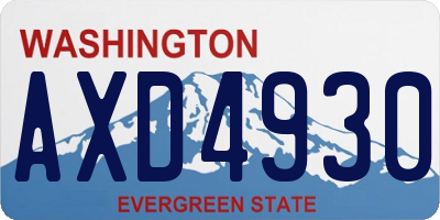 WA license plate AXD4930