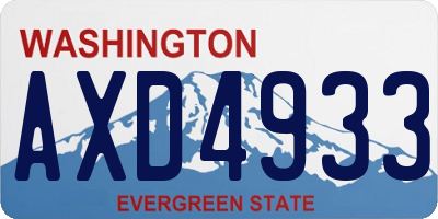 WA license plate AXD4933
