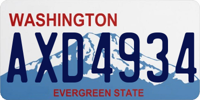 WA license plate AXD4934