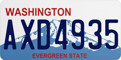 WA license plate AXD4935