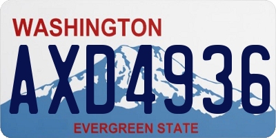 WA license plate AXD4936