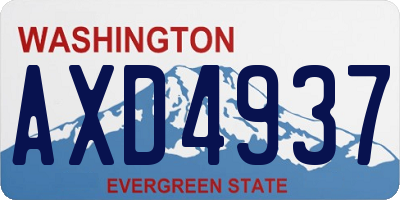 WA license plate AXD4937