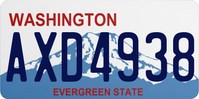 WA license plate AXD4938