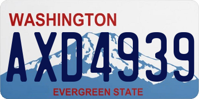 WA license plate AXD4939