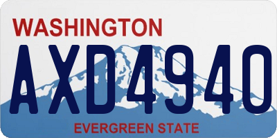WA license plate AXD4940