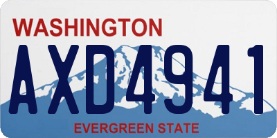 WA license plate AXD4941
