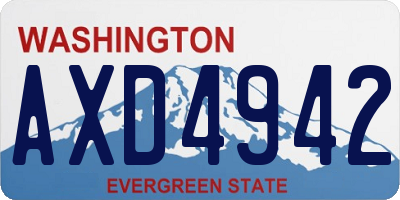 WA license plate AXD4942
