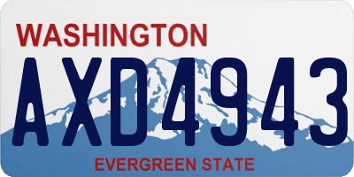 WA license plate AXD4943