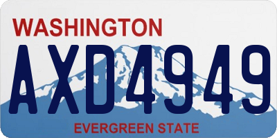 WA license plate AXD4949