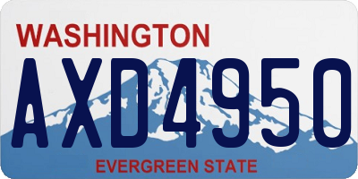 WA license plate AXD4950