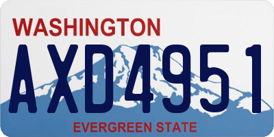 WA license plate AXD4951