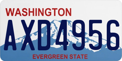 WA license plate AXD4956