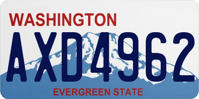 WA license plate AXD4962