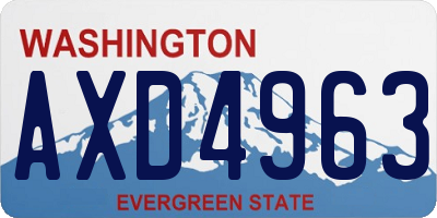 WA license plate AXD4963
