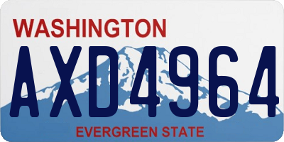 WA license plate AXD4964