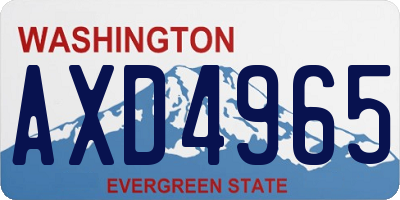 WA license plate AXD4965