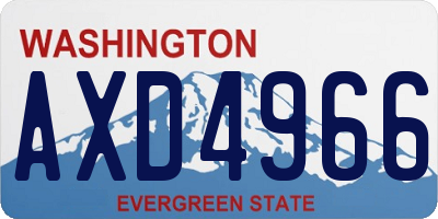 WA license plate AXD4966