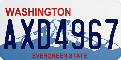 WA license plate AXD4967