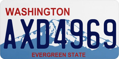 WA license plate AXD4969