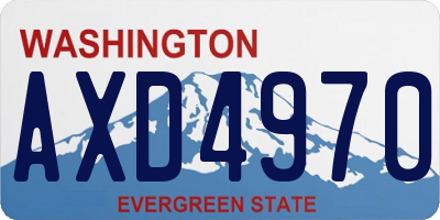 WA license plate AXD4970