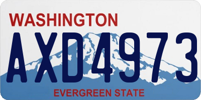 WA license plate AXD4973