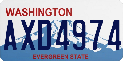 WA license plate AXD4974