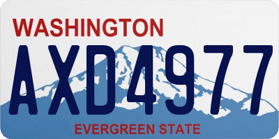 WA license plate AXD4977