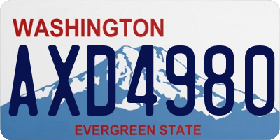 WA license plate AXD4980