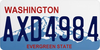 WA license plate AXD4984