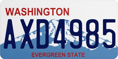WA license plate AXD4985