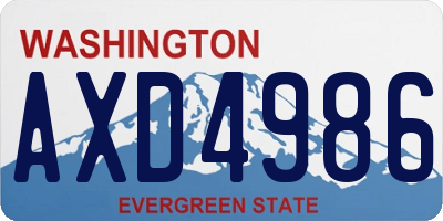 WA license plate AXD4986